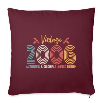 Anniversaire 2006 Anniversaire né en 2006 rétro - Housse de coussin décorative 45 x 45 cm - bordeaux - Devant