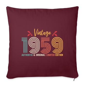 Anniversaire 1959 Anniversaire né en 1959 rétro - Housse de coussin décorative 45 x 45 cm - bordeaux - Devant