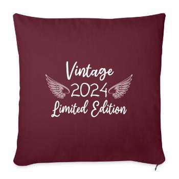 anniversaire 2024 anniversaire né en 2024 année - Housse de coussin décorative 45 x 45 cm - bordeaux - Devant