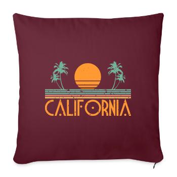 California Beach Grafik - Sofakissenbezug 45 x 45 cm - Burgunderrot - Vorne