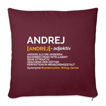Andrej - Sofakissenbezug 45 x 45 cm - Burgunderrot - Vorne
