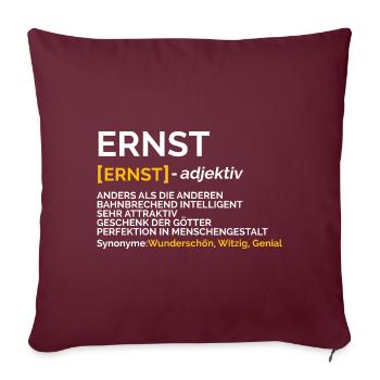 Ernst - Sofakissenbezug 45 x 45 cm - Burgunderrot - Vorne