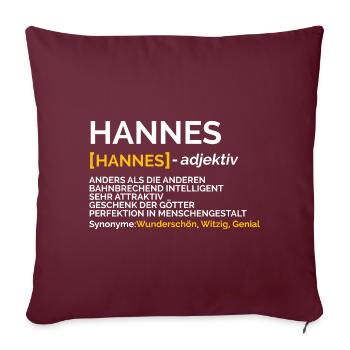 Hannes - Sofakissenbezug 45 x 45 cm - Burgunderrot - Vorne