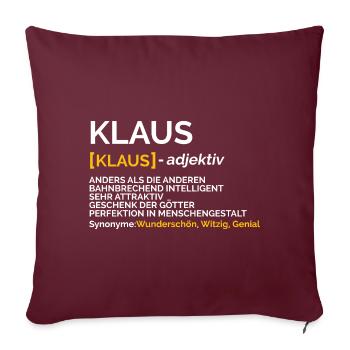 Klaus - Sofakissenbezug 45 x 45 cm - Burgunderrot - Vorne