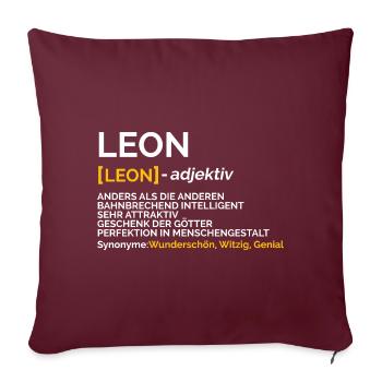 Leon - Sofakissenbezug 45 x 45 cm - Burgunderrot - Vorne