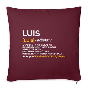 Luis - Sofakissenbezug 45 x 45 cm - Burgunderrot - Vorne