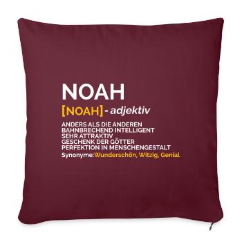 Noah - Sofakissenbezug 45 x 45 cm - Burgunderrot - Vorne