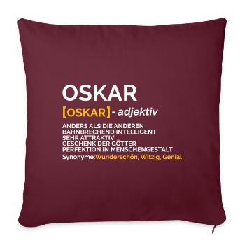 Oskar - Sofakissenbezug 45 x 45 cm - Burgunderrot - Vorne