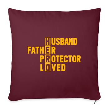 Mari Père Protecteur Aimé - Housse de coussin décorative 45 x 45 cm - bordeaux - Devant