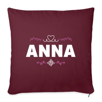 Anna - Housse de coussin décorative 45 x 45 cm - bordeaux - Devant