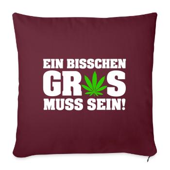 Ein bisschen Gras muss sein - Sofakissenbezug 45 x 45 cm - Burgunderrot - Vorne