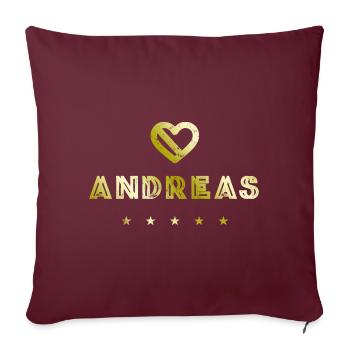 Andreas Herz - Housse de coussin décorative 45 x 45 cm - bordeaux - Devant