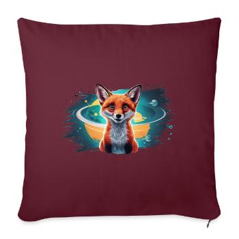 Renard - Illustration - Housse de coussin décorative 45 x 45 cm - bordeaux - Devant