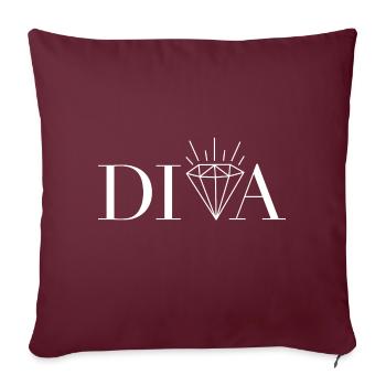 DIVA weiss - Sofakissenbezug 45 x 45 cm - Burgunderrot - Vorne