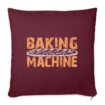 Je fais cuire mon propre pain - motif de cuisson amusant - Housse de coussin décorative 45 x 45 cm - bordeaux - Devant