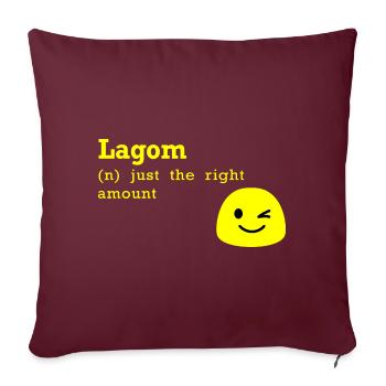 Lagom juste la bonne quantité de cadeau suédois - Housse de coussin décorative 45 x 45 cm - bordeaux - Devant