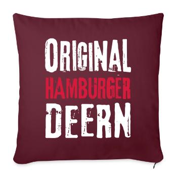 Hamburgerin Hamburg Hamburger Deern Frau Geschenk - Sofakissenbezug 45 x 45 cm - Burgunderrot - Vorne