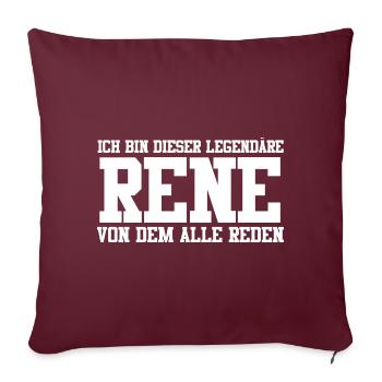 Rene Name Design - Sofakissenbezug 45 x 45 cm - Burgunderrot - Vorne
