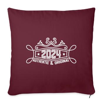 anniversaire 2024 anniversaire né en 2024 année - Housse de coussin décorative 45 x 45 cm - bordeaux - Devant