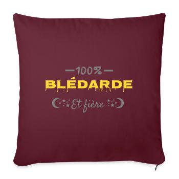 100% blédarde. - Housse de coussin décorative 45 x 45 cm - bordeaux - Devant