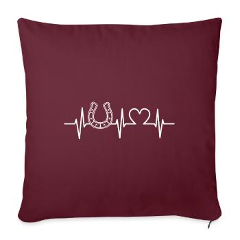 Sport cheval battement de coeur sabots chevaux monter - Housse de coussin décorative 45 x 45 cm - bordeaux - Devant
