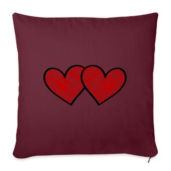 Herzen Liebe - Sofakissenbezug 45 x 45 cm - Burgunderrot - Vorne