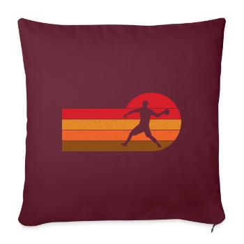Ballon chasseur Gaga Ball Dodgeball joueur cadeau - Housse de coussin décorative 45 x 45 cm - bordeaux - Devant
