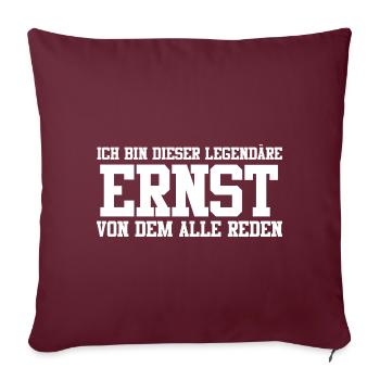 Ernst Name Design - Sofakissenbezug 45 x 45 cm - Burgunderrot - Vorne
