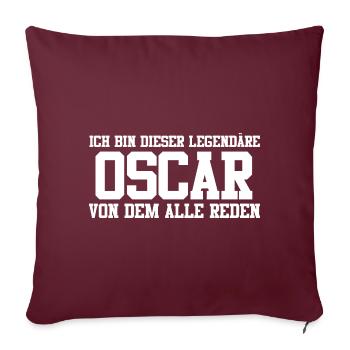 Oscar Name Design - Sofakissenbezug 45 x 45 cm - Burgunderrot - Vorne