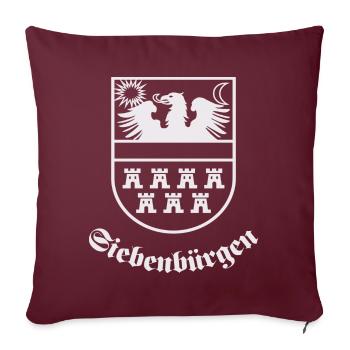 Wappen Siebenbürgen "Siebenbürgen" weiss - Sofakissenbezug 45 x 45 cm - Burgunderrot - Vorne