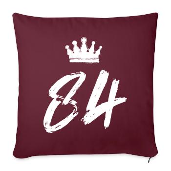 84 Couronne numérique - Housse de coussin décorative 45 x 45 cm - bordeaux - Devant