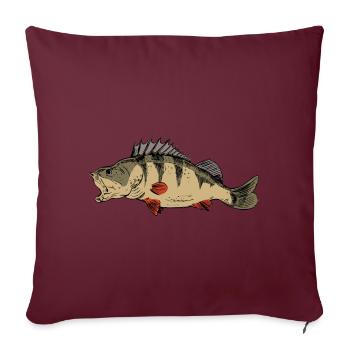 Ritters de pêche à la perche Pêcheurs prédateurs de perches - Housse de coussin décorative 45 x 45 cm - bordeaux - Devant