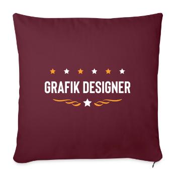 Grafik Designer Beruf - Sofakissenbezug 45 x 45 cm - Burgunderrot - Vorne
