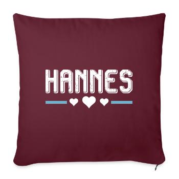Hannes - Sofakissenbezug 45 x 45 cm - Burgunderrot - Vorne