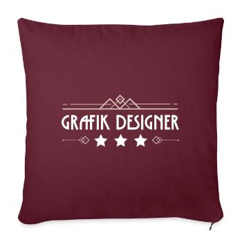 Grafik Designer Beruf - Sofakissenbezug 45 x 45 cm - Burgunderrot - Vorne