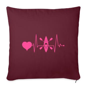 Kayak Fille Kayakiste Fille Heartbeat Rose - Housse de coussin décorative 45 x 45 cm - bordeaux - Devant