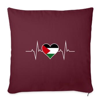 Palestine Heartbeats - Housse de coussin décorative 45 x 45 cm - bordeaux - Devant