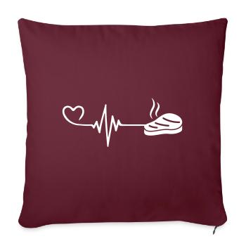 Pouls de battement de cœur de steak - Housse de coussin décorative 45 x 45 cm - bordeaux - Devant