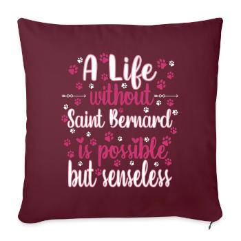 Leben Liebe Hunderasse Saint Bernard Hund - Sofakissenbezug 45 x 45 cm - Burgunderrot - Vorne