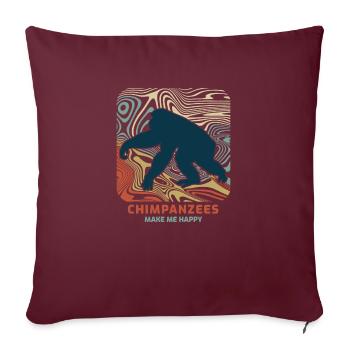 Schimpanse - Sofakissenbezug 45 x 45 cm - Burgunderrot - Vorne