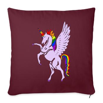 Einhorn - Sofakissenbezug 45 x 45 cm - Burgunderrot - Vorne