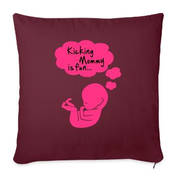kicking mommy is fun... - Housse de coussin décorative 45 x 45 cm - bordeaux - Devant