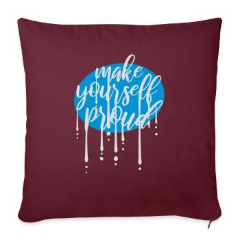 Faites-vous fier de la citation - Housse de coussin décorative 45 x 45 cm - bordeaux - Devant