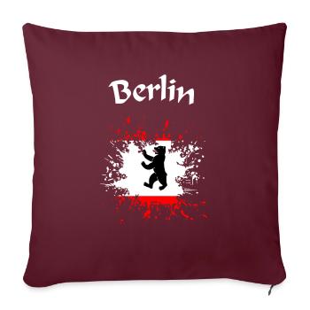 Berlin, Berliner Bär - Sofakissenbezug 45 x 45 cm - Burgunderrot - Vorne