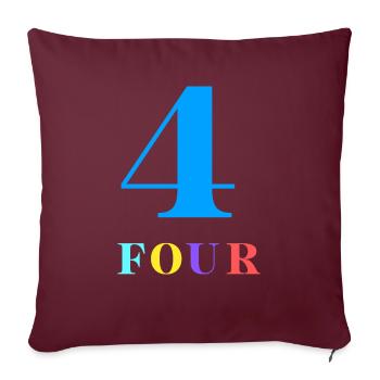 Four-4e anniversaire - Housse de coussin décorative 45 x 45 cm - bordeaux - Devant
