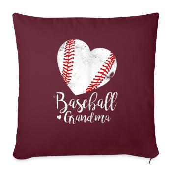 Fête des mères de grand-mère de baseball - Housse de coussin décorative 45 x 45 cm - bordeaux - Devant