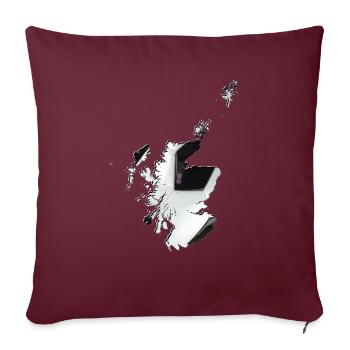 La carte de l’Écosse encadre le vrai football - Housse de coussin décorative 45 x 45 cm - bordeaux - Devant