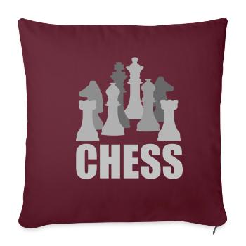 Schach Chess - Sofakissenbezug 45 x 45 cm - Burgunderrot - Vorne