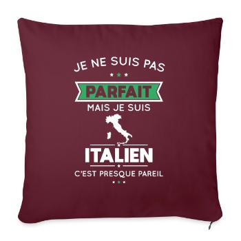 Je ne suis pas parfait mais je suis Italien - Housse de coussin décorative 45 x 45 cm - bordeaux - Devant