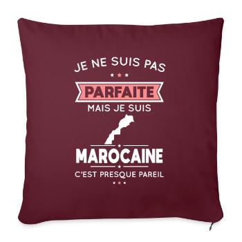 Je ne suis pas parfaite mais je suis Marocaine - Housse de coussin décorative 45 x 45 cm - bordeaux - Devant